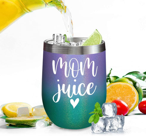 Mother Day Gifts From Daughter Son Gifts For New Mom Gifts For Women Mom Juice Mom Life To Be Mom Wine Tumbler Mother's Day Birthday Christmas Present For Mom Wife Female Coffee Cup With Keychain