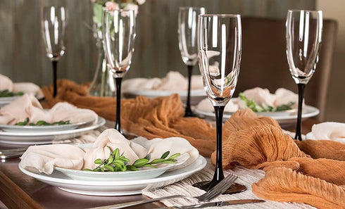 Table Runner 26x176 inches Cheesecloth Tablecloth for Wedding Rustic Boho Romantic Style Natural Gauze Decor (Walnut)