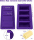 Butter Mold with Lid, Silicone Butter Tray Container for Making 4 Butter Sticks, Food Grade Silicone Butter Molds for Butter Pudding, Ice Cube, Chocolates, Cheesecake (Purple)