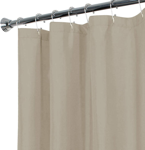 MAYTEX Water Repellent Fabric Shower Curtain or Liner, 70" x 72", Beige