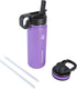 Thermoflask Double Stainless Steel Insulated Water Bottle with Two Lids, 18 oz, Plum