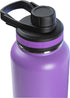 Thermoflask Double Stainless Steel Insulated Water Bottle with Two Lids, 18 oz, Plum