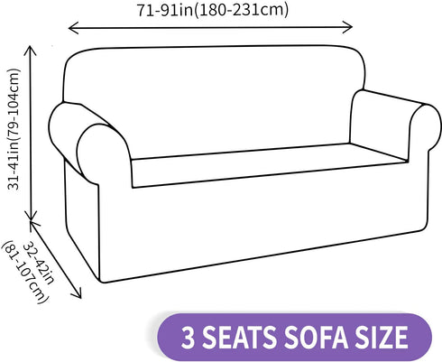 ZNSAYOTX Super Stretch Couch Cover Universal Sofa Covers for Living Room Dogs Pet Friendly Furniture Protector Fitted Spandex Sofa Slipcovers with Anti Slip Foam Sticks (Wine Red, Sofa)