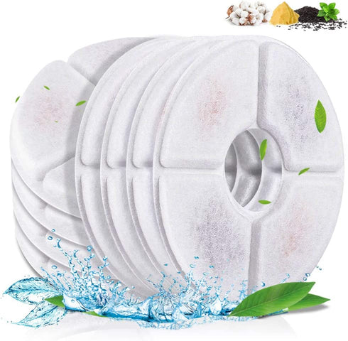 Comsmart Cat Water Fountain Filter, Pet Fountain Filter 3 Triple Filtration System Replacement Filter (Pack of 8)