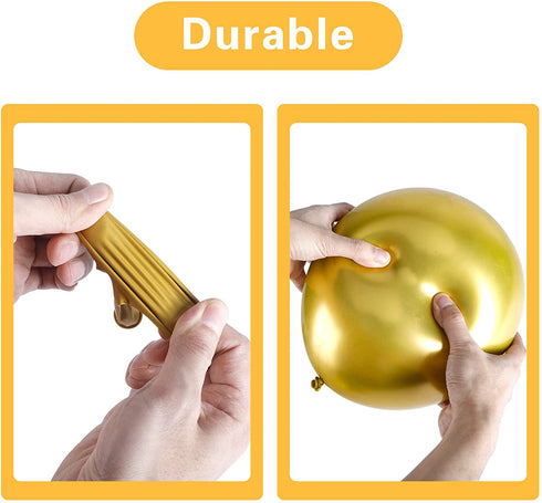 RUBFAC 92pcs Metallic Gold Balloons Chrome Gold Balloon Different Sizes 18 12 10 5 Inch Gold Latex Balloons for Birthday Party Graduation Baby Shower