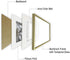 Golden State Art, 11x14 Aluminum Photo Frame with Ivory Mat for 8x10 Pictures - Sawtooth Hangers, Spring Clips - Wall Mounting - Real Glass - Metal Frame (Gold, 1-Pack)