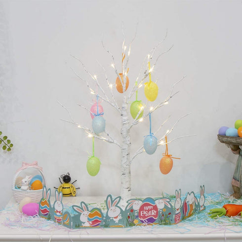 Vanthylit LED Easter Birch Tree Lights with Eggs Battery Powered Centerpiece Decoration Tabletop Tree Light for Home Wedding Holiday
