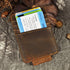 Le'aokuu Mens Genuine Leather Cowhide Magnet Money Clip Credit Case Case Holder Slim Wallet (Dark Brown)