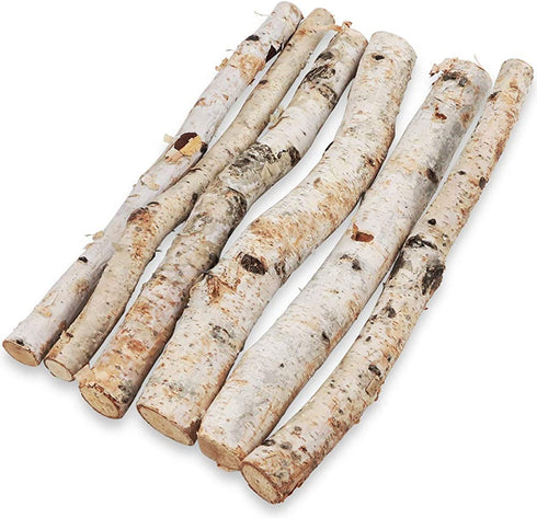 Uplama 6Pack Small Birch Logs for Fireplace Unfinished Wood Crafts DIY Home Decorative Burning,Fireplace Log Set (0.78''-1.18'' Dia. x 12" Long)