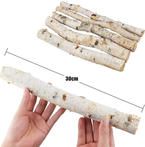 Uplama 6Pack Small Birch Logs for Fireplace Unfinished Wood Crafts DIY Home Decorative Burning,Fireplace Log Set (0.78''-1.18'' Dia. x 12" Long)