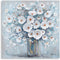 Blue Bathroom Wall Art Decor: White Flower Grey Vase Bottle Pictures For Bathroom Wall Decor Kitchen Gallery Framed Print Ready to Hang for Farmhouse Decorations 13.5x13.5inch