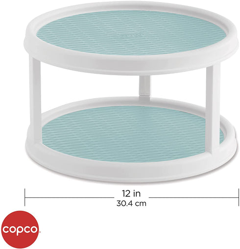 Copco 5234758 Non-Skid 2 Tier Turntable, 12-Inch, Aqua