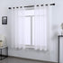 DONREN 45 Inch White Sheer Curtains Luxury Soft Short Textured Sheer Grommet Curtain Drapes for Kids Room 52 Inches Wide 2 Panels