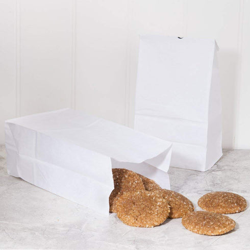 Perfect Stix 4lb Kraft White Paper Bags - Pack of 125ct (Kraft White Bag 4-125)
