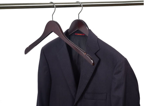 Nature Smile Solid Gugertree Wood Shirt and Dress Hangers with Notches with Anti-Rust Chrome Hook Pack of 10 (Walnut)