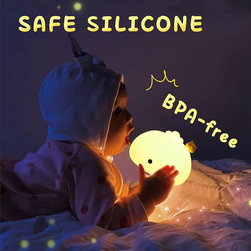 Dumpling Night Light for Kids, Cute Light Color Changing Silicone Night Light USB Charge, Squishy Lamp for Boys Girls Gift