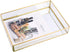 BEYST Glass Mirror Storage Tray, Rectangle Dressing Table Makeup Tray with Gold Wire, Jewelry Perfume Organizer for Vanity, Dresser, Bathroom, Bedroom