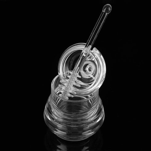 Yosoo Transparent Beehive-Shaped Honey Jar with Dripper Stick for Storing and Dispensing Honey 245ml