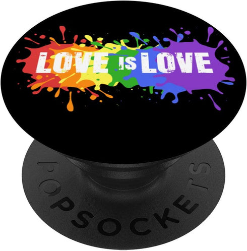 Splat Rainbow LGBT Gay Pride Lesbian Love Is PopSockets PopGrip: Swappable Grip for Phones & Tablets