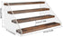 Bcozlux Wood Display Stand, 4 Tier Clear Acrylic Display Shelf Riser Organizer for Vendors, Pop Figures, Cupcakes, Collectibles Storage, Rustic Brown and Black