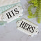 VIPSSCI His & Hers Vintage Wall Plaques White Enamel Wall Signs Bedroom Bathroom Art, Set of 2