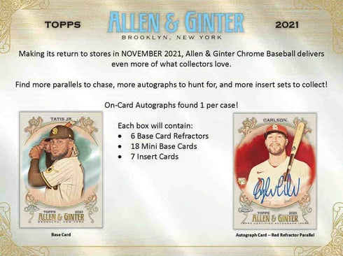 Topps 2021 Allen & Ginter Baseball Value Box