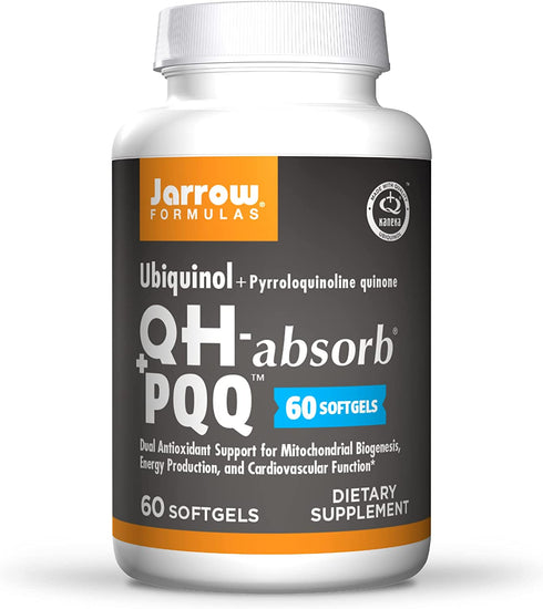 Jarrow Formulas QH-Absorb + PQQ - 60 Softgels - Supports Mitochondrial Biogenesis, Energy Production & Cardiovascular Health - Up to 60 Servings