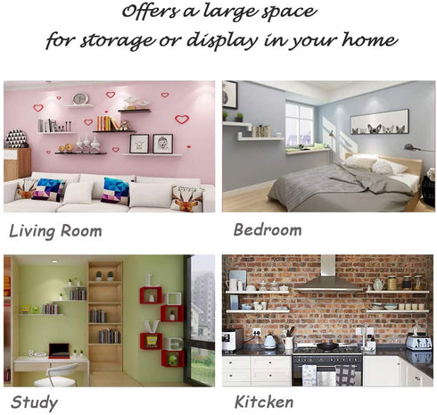 Bestgle 6Pcs 3-Inch Invisible Floating Shelf Brackets, Stainless Steel Hidden Shelves Supports, Wall Holder Concealed Bracket Mount Kit for DIY Home Wall Shelf