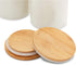 White Ceramic Kitchen Canisters with Bamboo Lids (3 Sizes, 3 Pack)