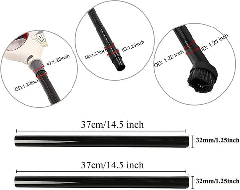 GEBDSM 8 Pcs Vacuum Attachments, 1 1/4" Vacuum Cleaning Tools Kit for Shop Vac Accessories with 32mm/ 1.25" Extension Wands and Hose Adapter