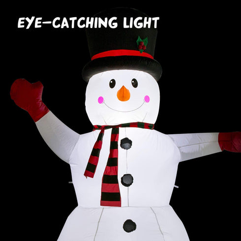 YIHONG 8 Ft Christmas Inflatables Greeting Snowman Decorations, Outdoor Christmas Inflatables with LED Lights for Yard Lawn Décor