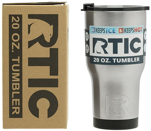RTIC Double Wall Vacuum Insulated Tumbler, 20 oz, Stainless Steel
