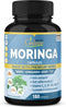 Organic Moringa Extract Capsules equivalent to 6450mg, 6 Months Supply & Ashwagandha, Tulsi, Ginger, Turmeric| Energy Booster, Immune Support| Multi Vitamin Oleifera Leaf|Antioxidant Inflammatory Herb