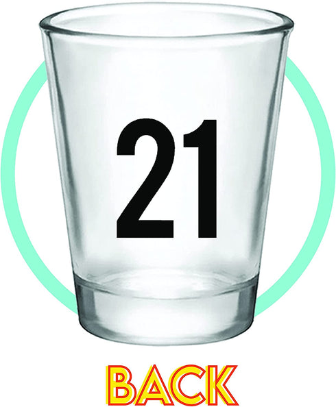 Finally Legal 21st Birthday Party Shot Glass - Set of 12, 1.75oz Black and Clear 21st Birthday Shot Glasses, Perfect for Birthday Parties, Birthday Decorations