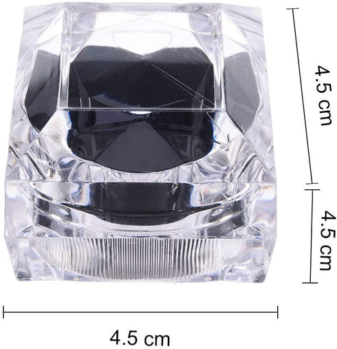 12 pcs Clear Crystal Ring Gift Boxes, Earrings Jewelry Storage Box Acrylic Display Organizer Case for All Kinds of Ring Earrings Velvet Insert Black