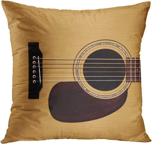 ArtSocket Set of 4 Throw Pillow Covers Guitar Music Speaks Messenger Electric Musician Where Words Fail Spruce Top Acoustic Decorative Pillow Cases Home Decor Square 18x18 Inches Pillowcases