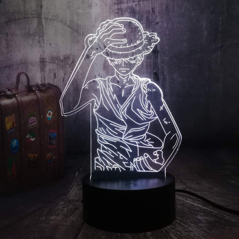 Japan Anime Monkey D. Luffy 3D LED Illusion Night Light 7 Colors Desk Lamp Home Bedroom Decor Child Birthday Christmas Kids Toys(Monkey D. Luffy)