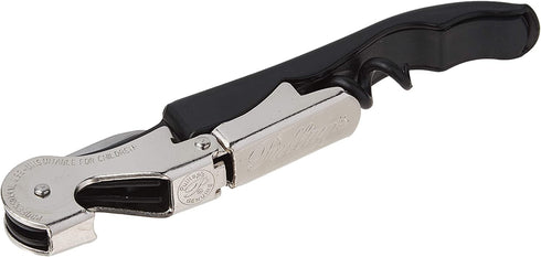 Pulltap's Genuine Classic 500 Double-Hinged Lever Waiters Wine Corkscrew Bottle Opener (Negro)