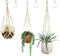 Bouqlife Macrame Plant Hangers no Tassel Set of 3 Indoor Boho Hanging Planter Holder with Hooks 34" / 22" / 20"