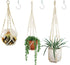 Bouqlife Macrame Plant Hangers no Tassel Set of 3 Indoor Boho Hanging Planter Holder with Hooks 34" / 22" / 20"
