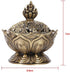 Fdit Incense Holder Burner Zinc Alloy Lotus Incense Smoke Cone Aroma Burner Holder Wooden Charcoal Cone Burner 2 Colors (1#)