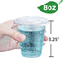Eupako 8 oz Plastic Cups with Lids, Clear Disposable Cups with Flat Lids, Cold Drink Containers Pack of 100