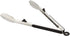 Amazon Basics 2-Piece Stainless Steel Kitchen Tongs, Black Non-Slip Grip, 9-Inch and 12-Inch