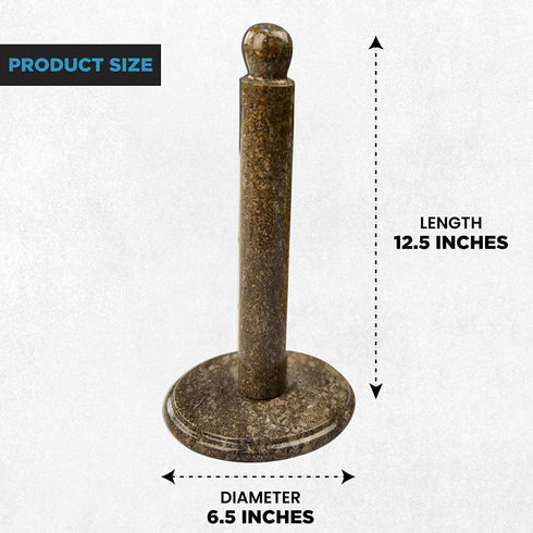 RADICALn Paper Towel Holder Handmade Marble Grey Oceanic Hand Towel Rack Napkin Paper Roll Holder - Kitchen Standing Wrapping Paper Holder - Over Cabinet Towel Holder Stand
