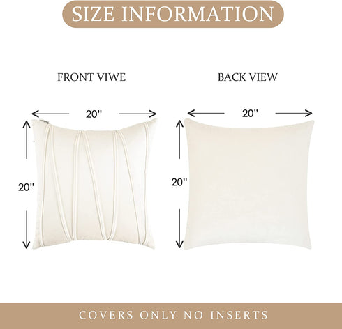 Top Finel Decorative Throw Pillow Covers 20 X 20 Inch,Soft Solid Velvet Pillow Covers Cushion Case for Sofa Bedroom 50 X 50 cm (Pack of 2) Cream White