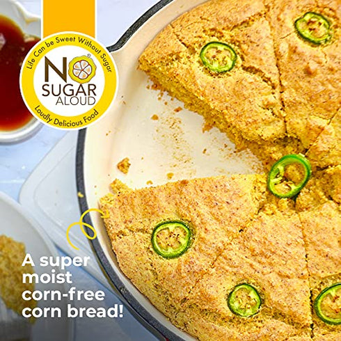 Low Carb Corn-Free Corn Bread Mix, Gluten-Free & Plant-Based Keto Bread Mix, High Protein & High Fiber, No Artificial Flavors, Dairy-Free & Paleo-Friendly, No Added Sugar, 9.4 oz - No Sugar Aloud