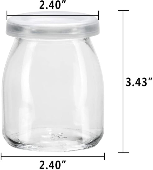 Encheng 7 oz Clear Glass Jars With Lids,Glass Yogurt Container With Lids(PE),Replacement Glass Pudding Jars Yogurt Jars,Glass Container With Twine n Tag For Milk,Jams,Jelly,Mousse,Dishwaresafe 20 Pack