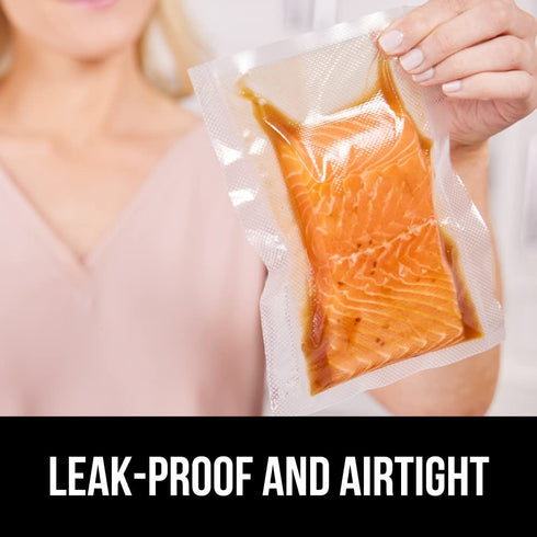 Gorilla Grip Airtight Vacuum Sealer Bags, 2 Pack, 6x Fresher Food, Pack A Meal Saver, Leakproof, Puncture Resistant, Prevents Freezer Burn, for Sous Vide, Microwave and Dishwasher Safe, 8 IN x 50 FT