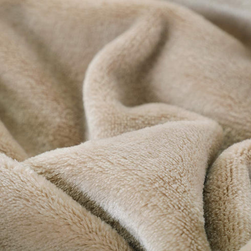 BOURINA Fleece Blanket Flannel Throw Blanket (Beige,Twin Size) Lightweight Cozy Microfiber Blanket for Sofa, Couch, Bed, Camping, Travel, 60x80 inches