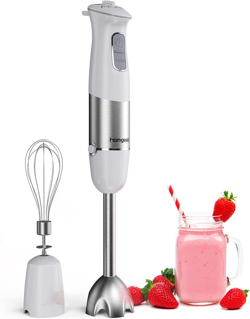 Immersion Stick Hand Blender with Stainless Steel Blades, Powerful Electric Ice Crushing 6-Speed Control Handheld Food Mixer, Purees, Smoothies, Shakes, Sauces & Soups